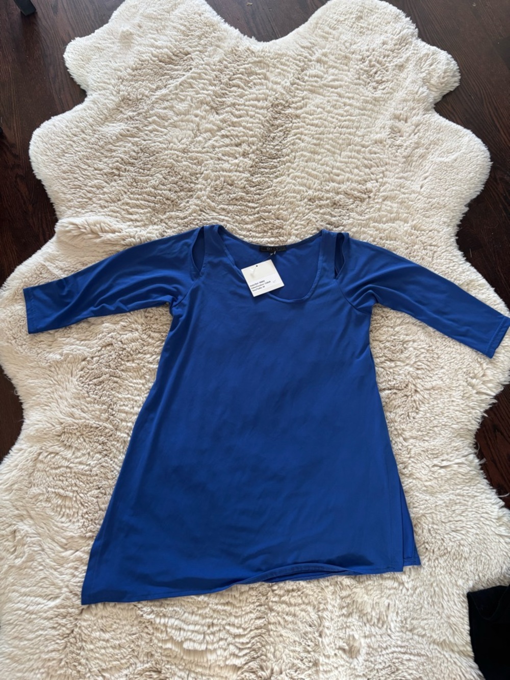 Scoop Neck Tunic Top in Royal Blue - Women's